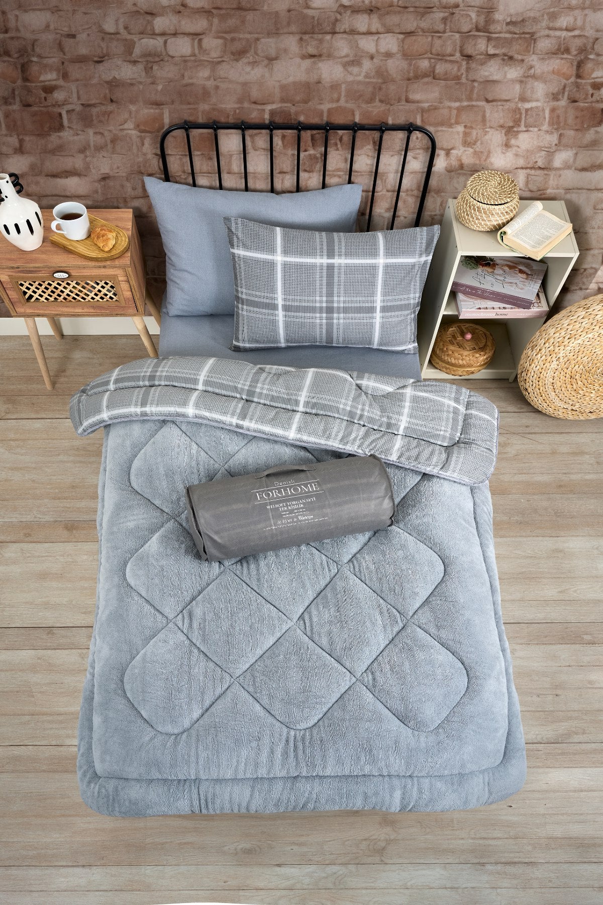 Tek Kişilik Welsoft Yorgan Seti - SAFİR GRİ