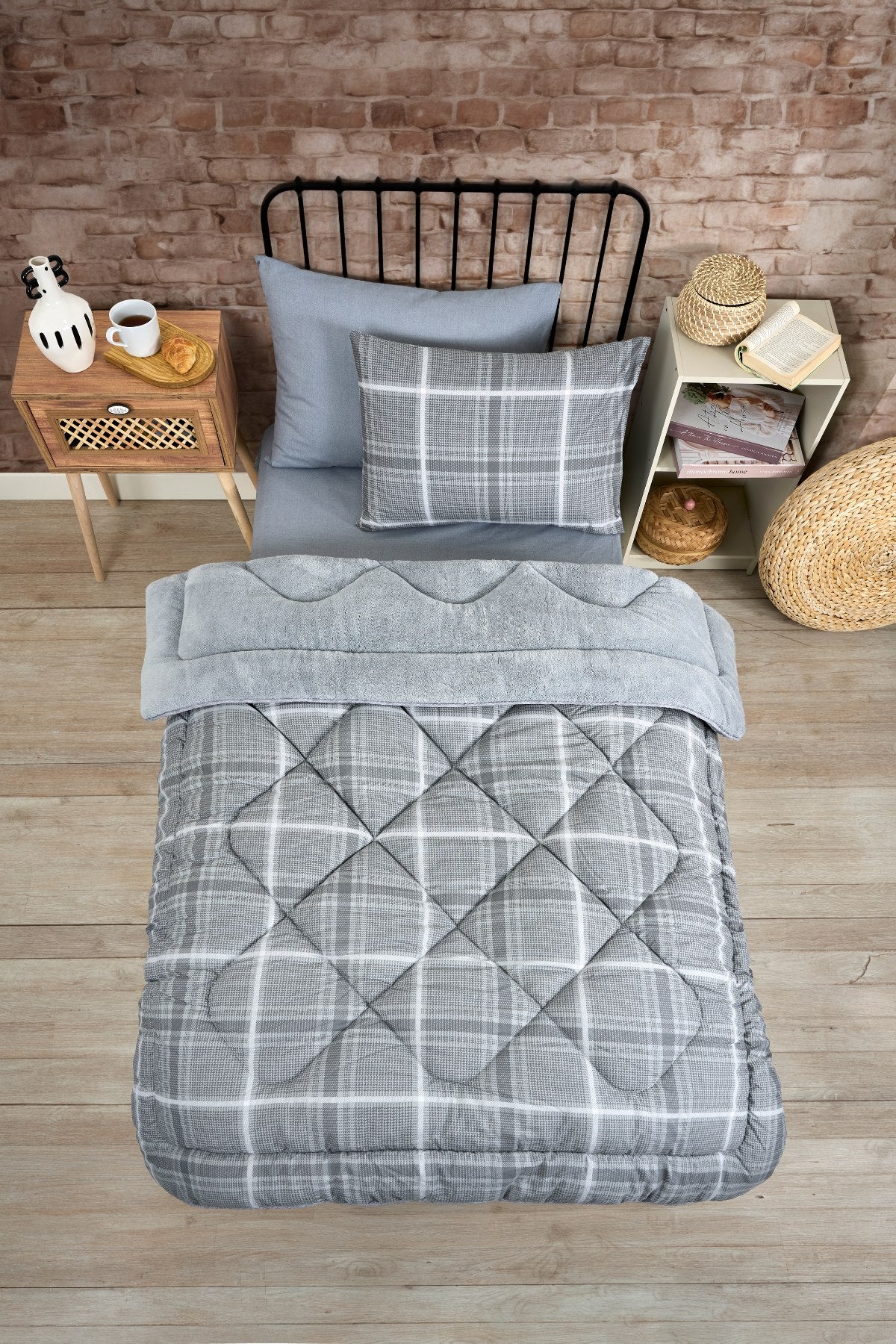Tek Kişilik Welsoft Yorgan Seti - SAFİR GRİ