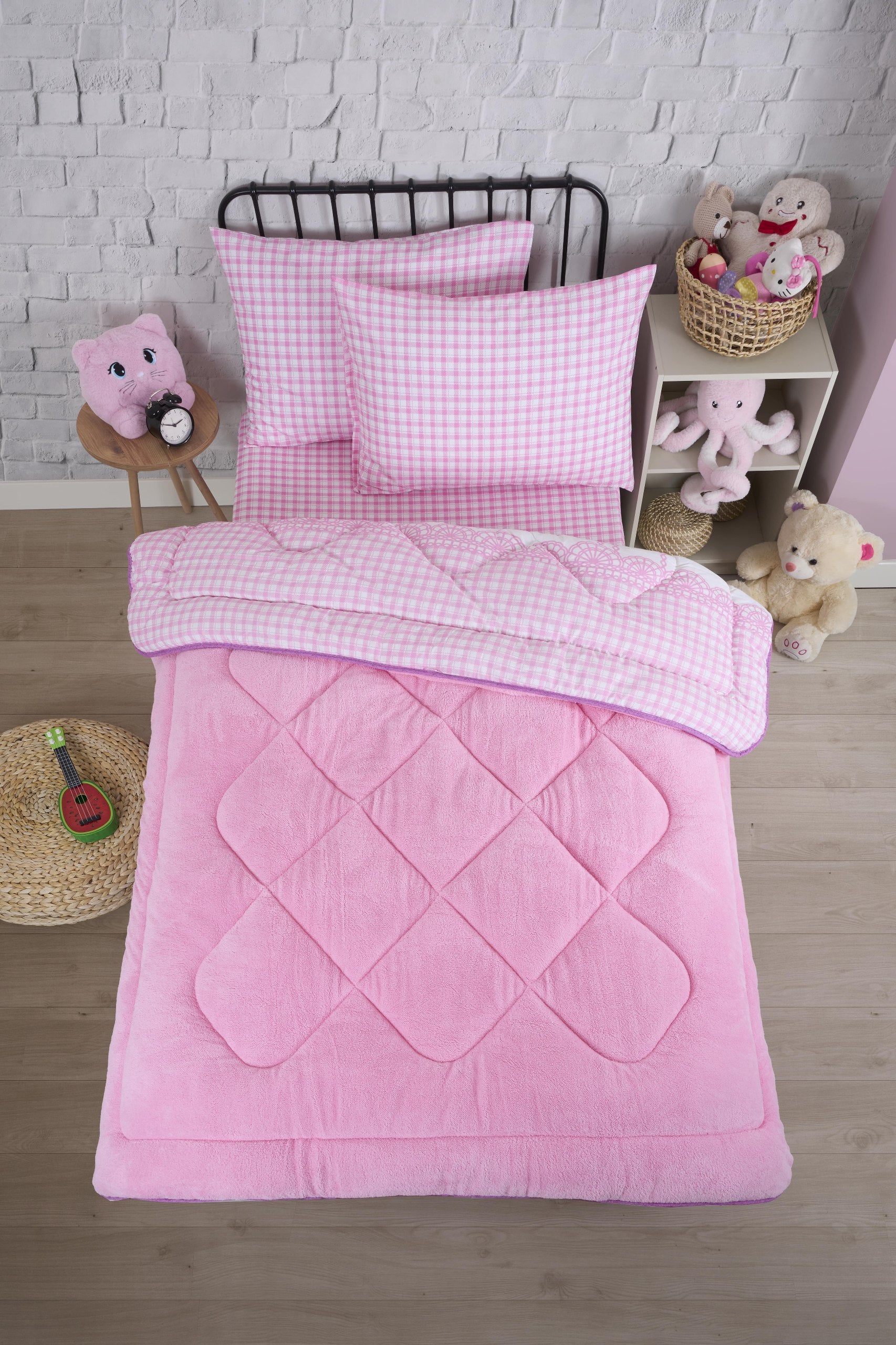 Tek Kişilik Welsoft Yorgan Seti - BİSİKLET PEMBE