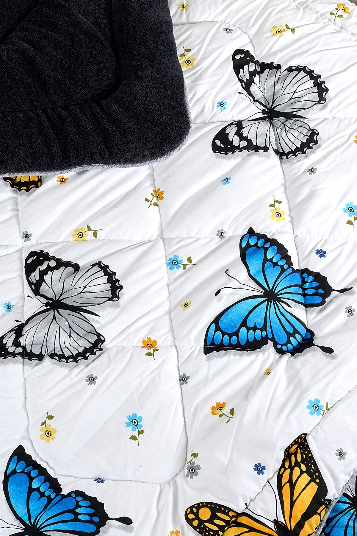 Tek Kişilik Welsoft Yorgan Seti - KELEBEK ANTRASİT