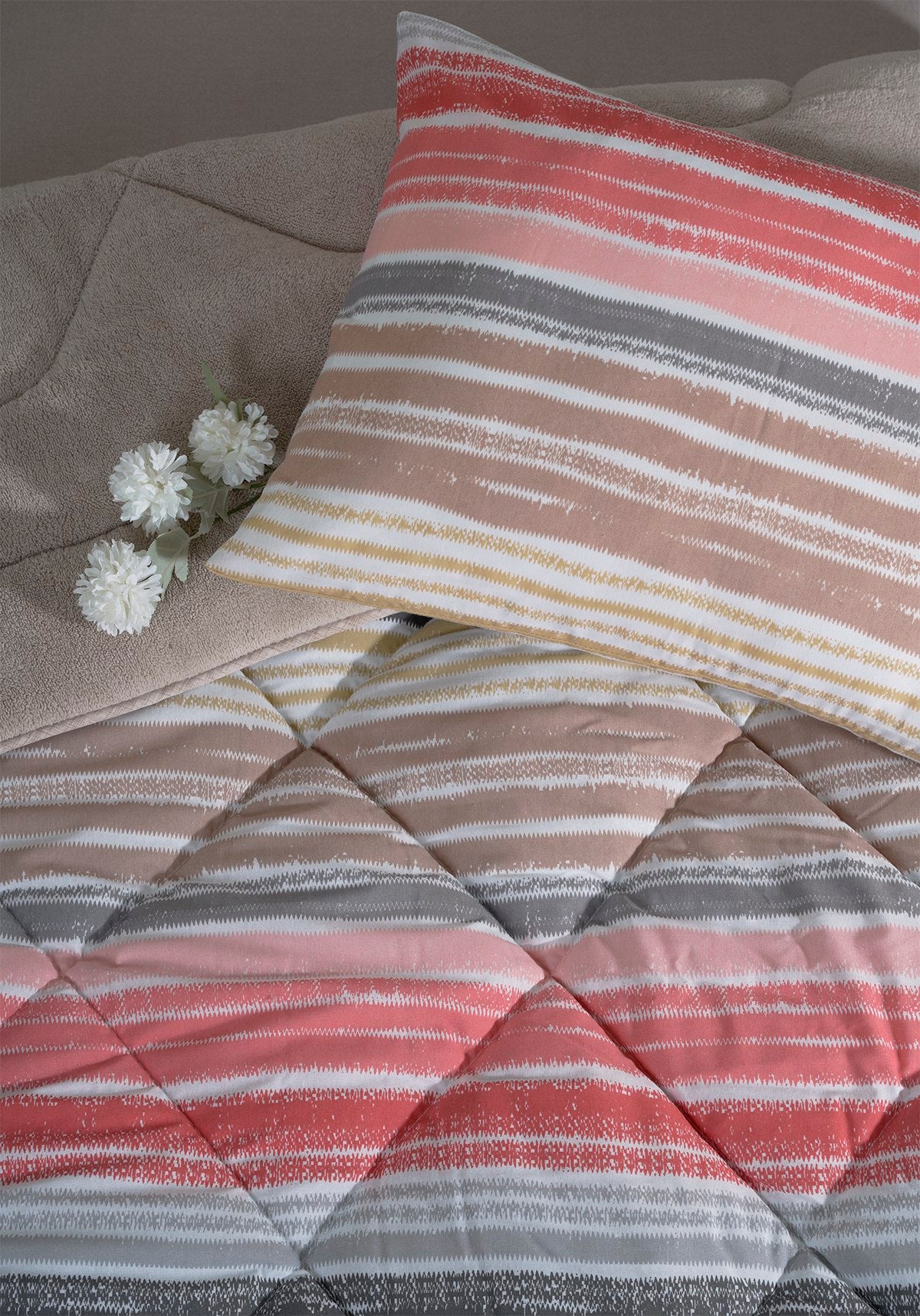 Tek Kişilik Welsoft Yorgan Seti - TASEL BEJ