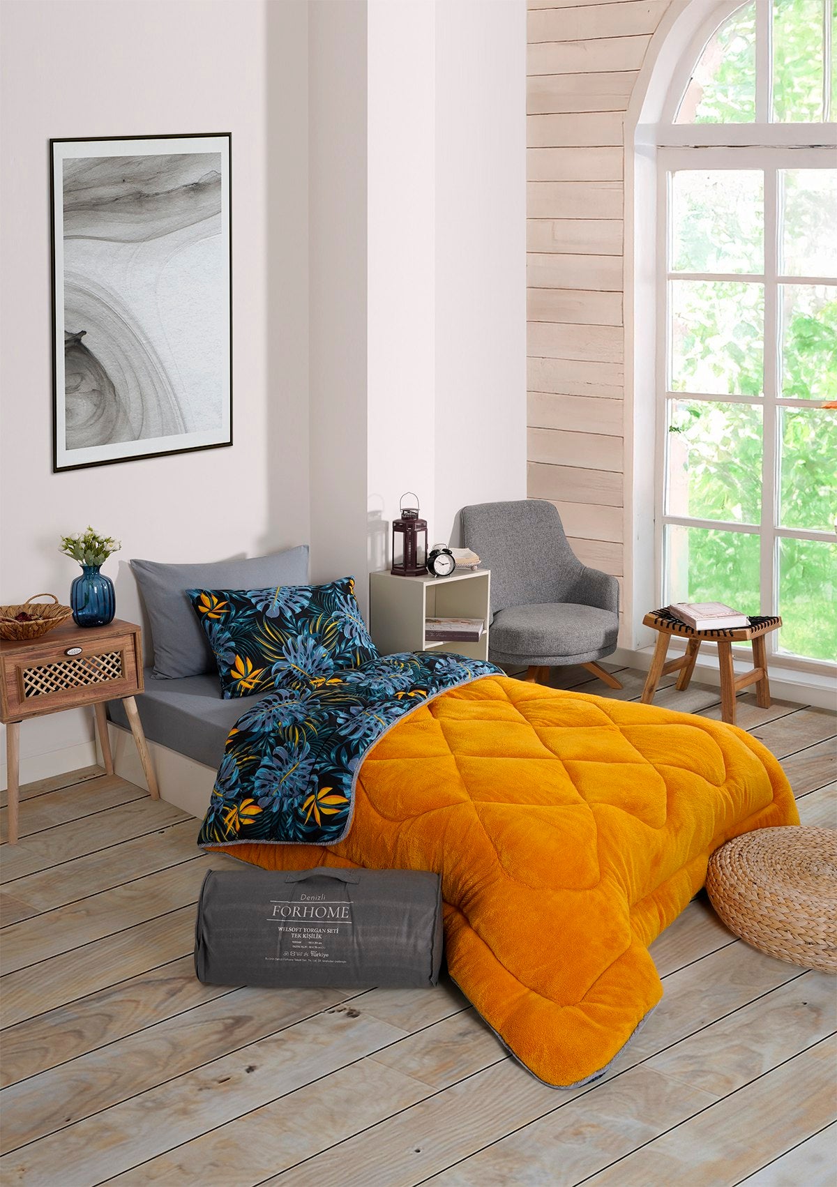 Tek Kişilik Welsoft Yorgan Seti - MONESTERA HARDAL