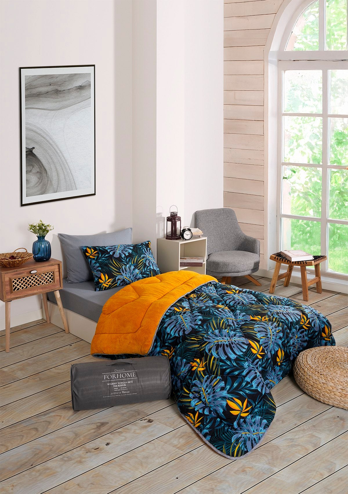 Tek Kişilik Welsoft Yorgan Seti - MONESTERA HARDAL