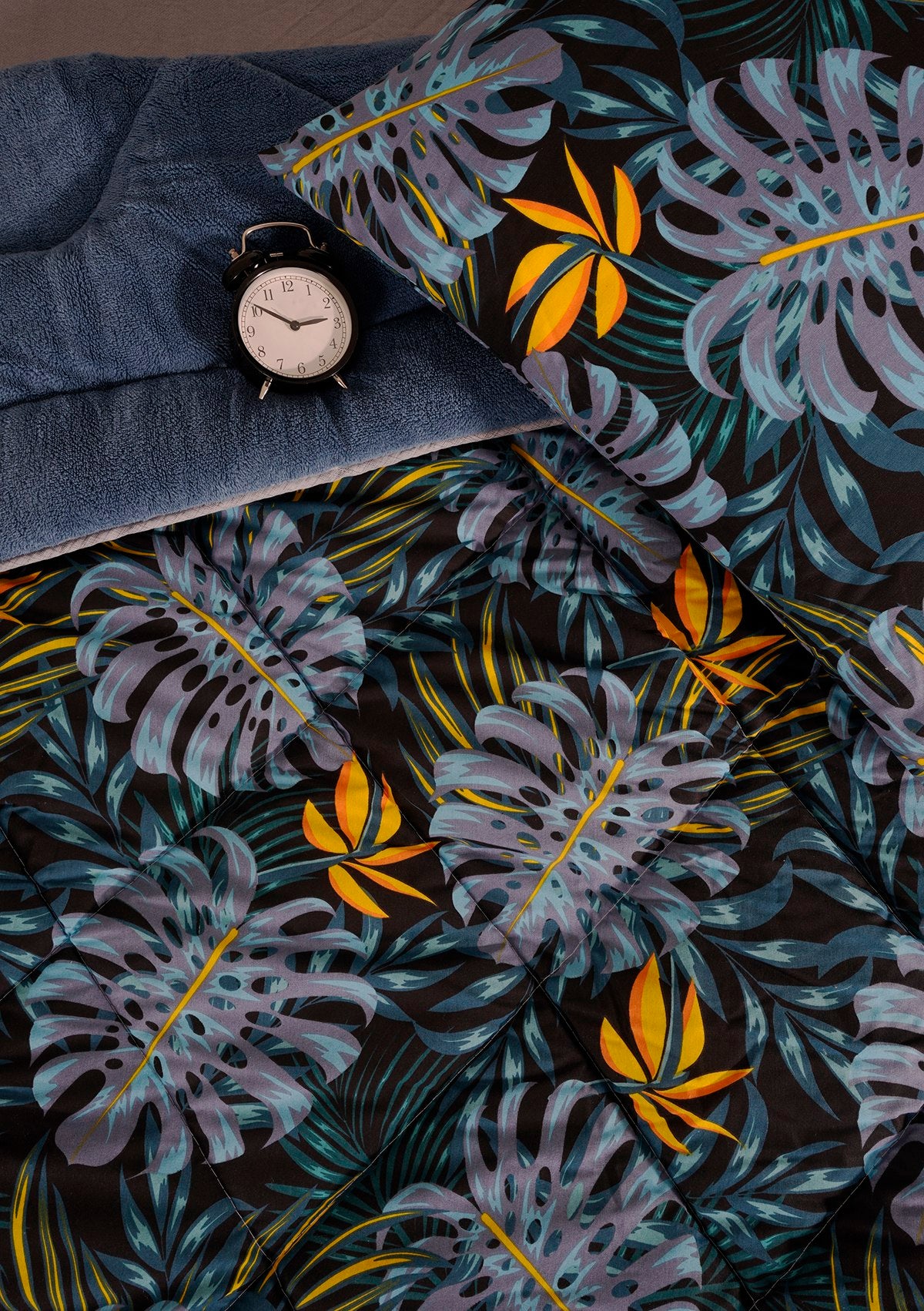 Tek Kişilik Welsoft Yorgan Seti - MONESTERA İNDİGO