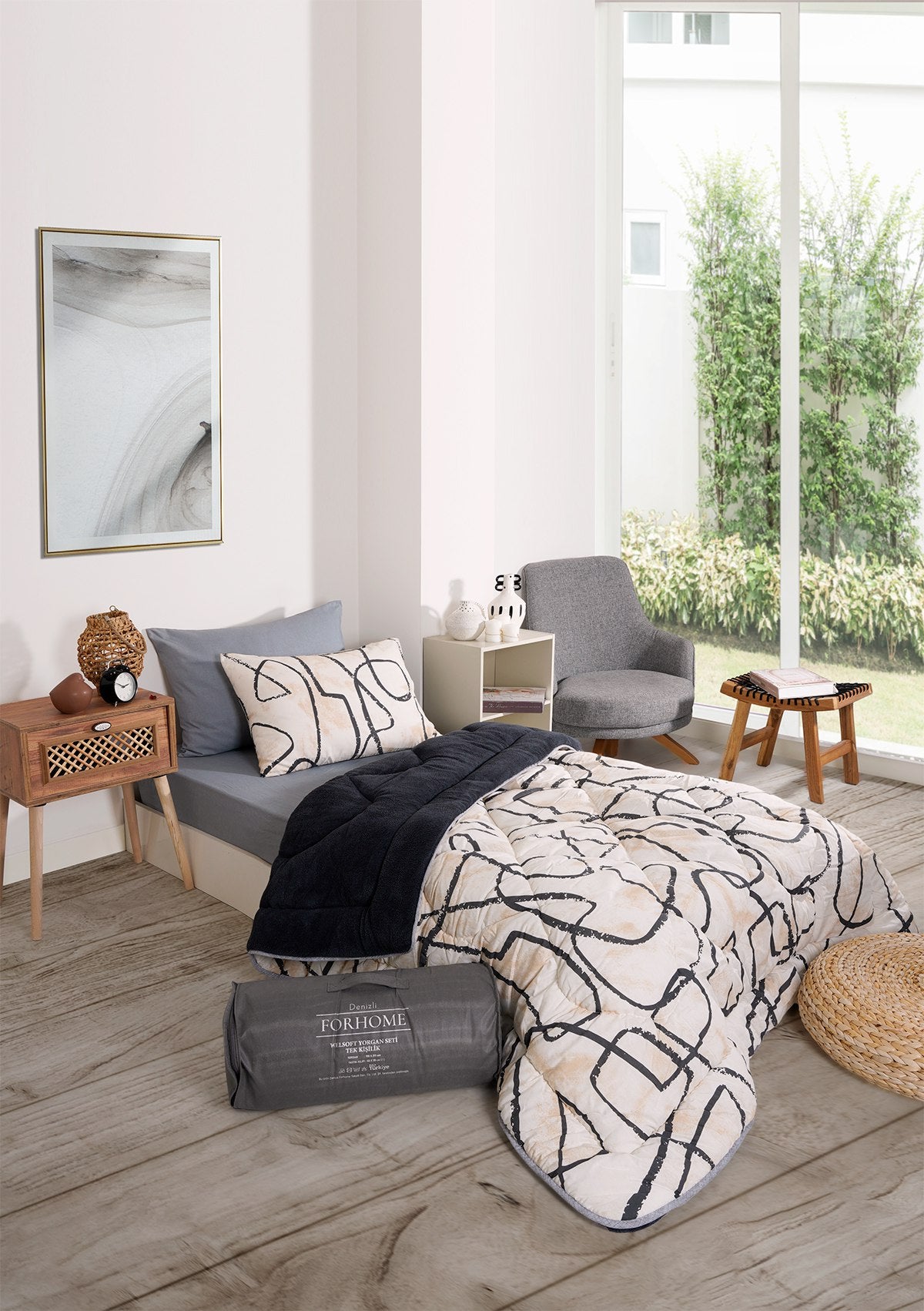 Tek Kişilik Welsoft Yorgan Seti - EFEKT ANTRASİT