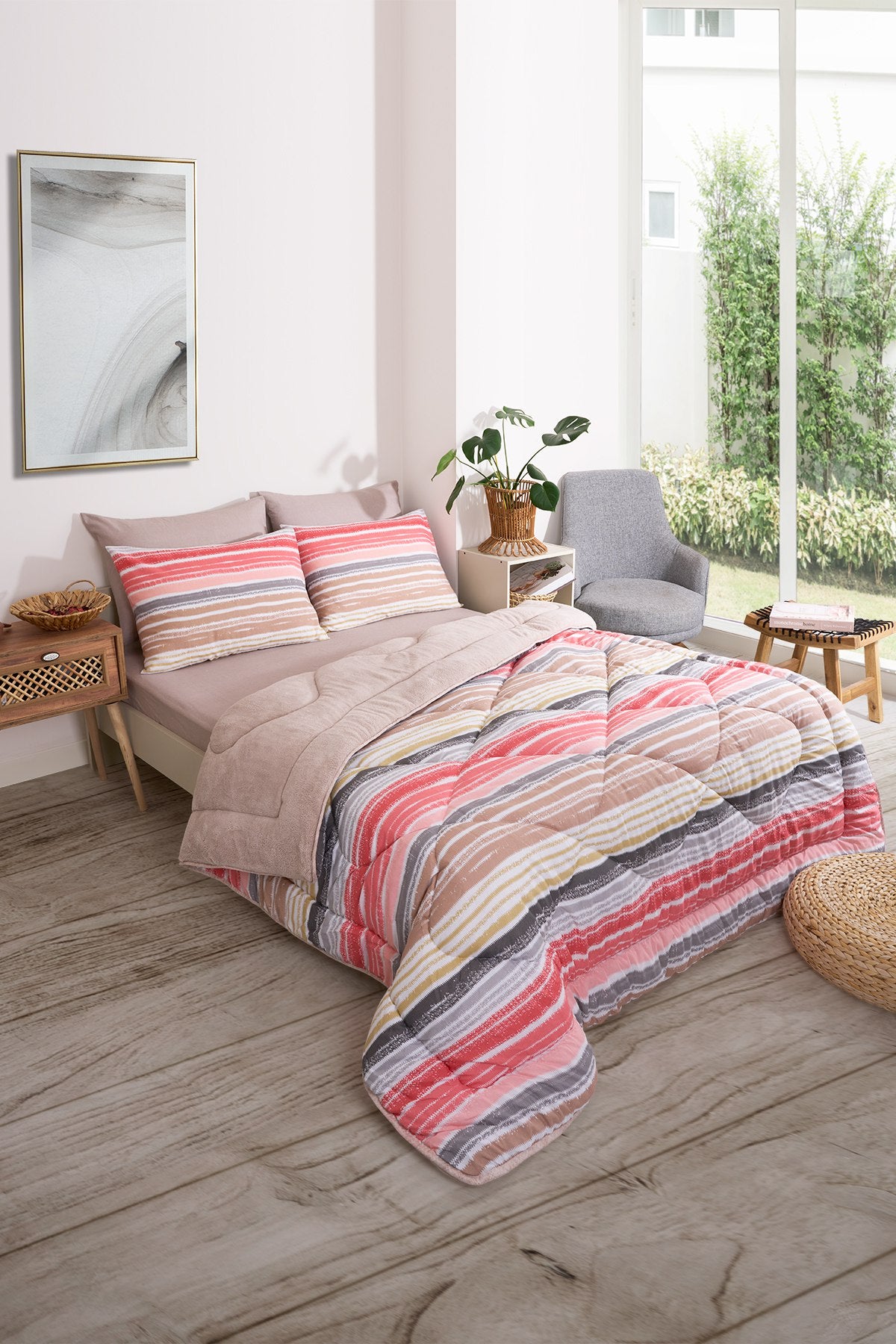 Çift Kişilik Welsoft Yorgan Seti - TASEL BEJ