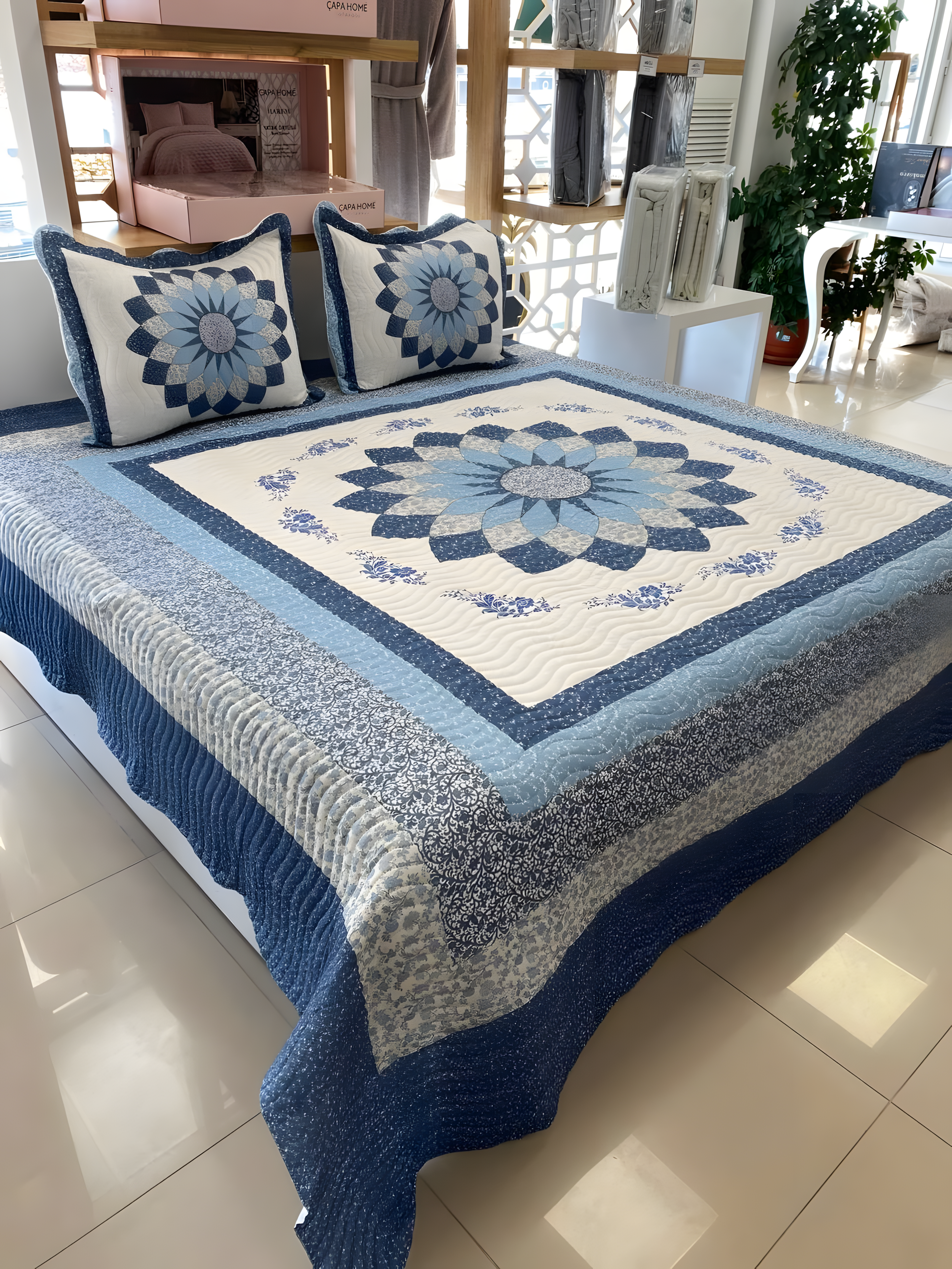 Çift Kişilik Battal Boy Yatak Örtüsü Takımı - GLORİA