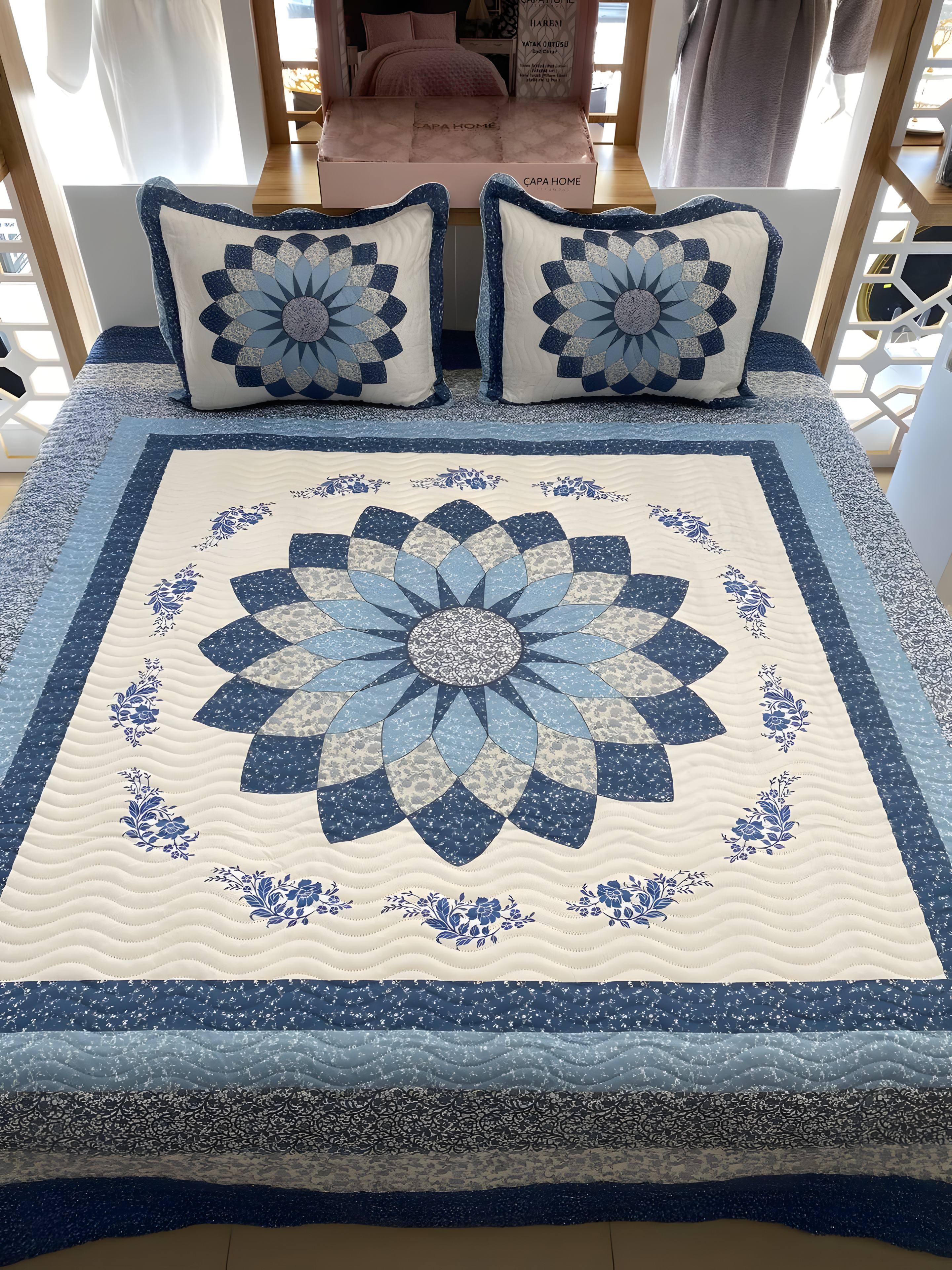 Çift Kişilik Battal Boy Yatak Örtüsü Takımı - GLORİA