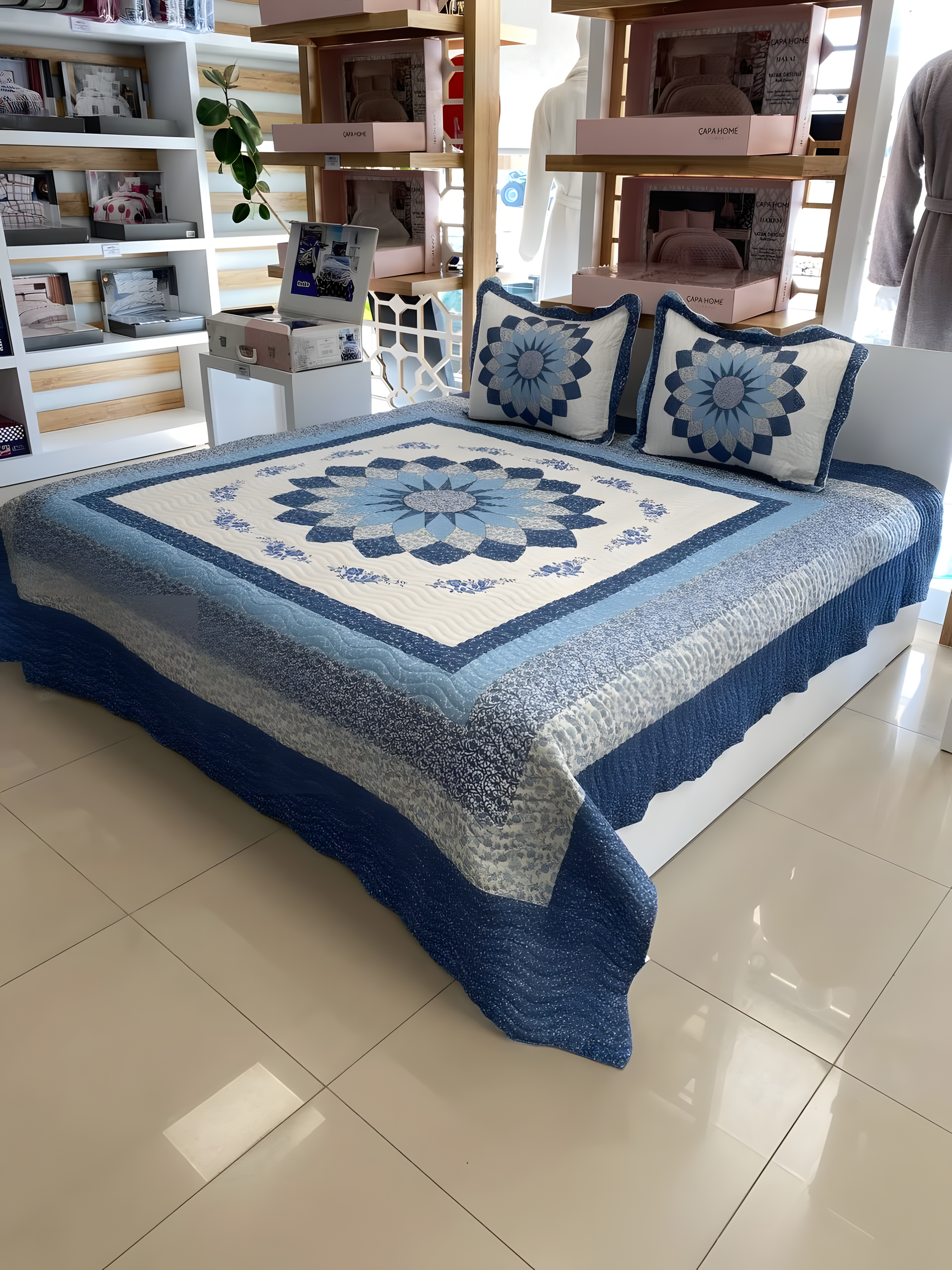 Çift Kişilik Battal Boy Yatak Örtüsü Takımı - GLORİA