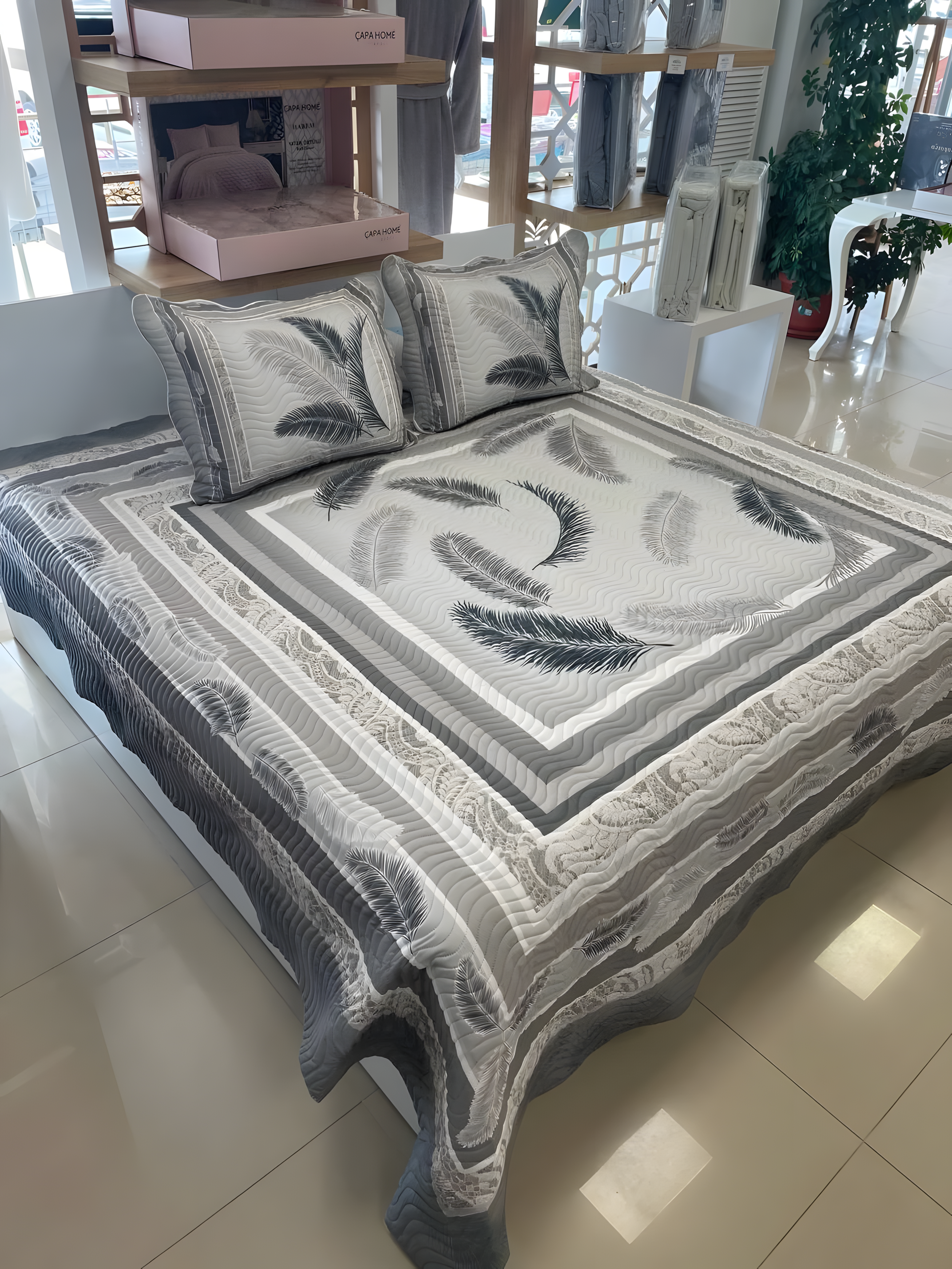 Çift Kişilik Battal Boy Yatak Örtüsü Takımı - ALYA