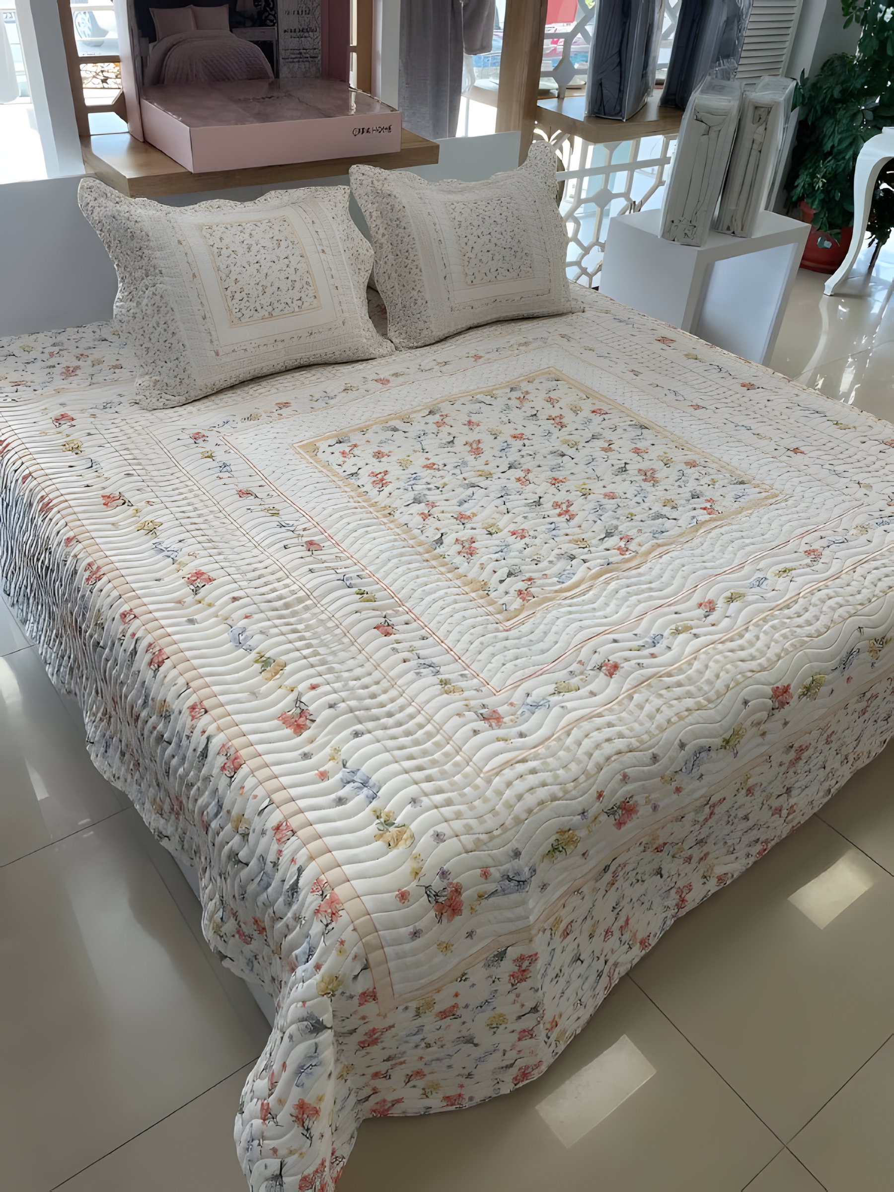 Çift Kişilik Battal Boy Yatak Örtüsü Takımı - SİLVİA