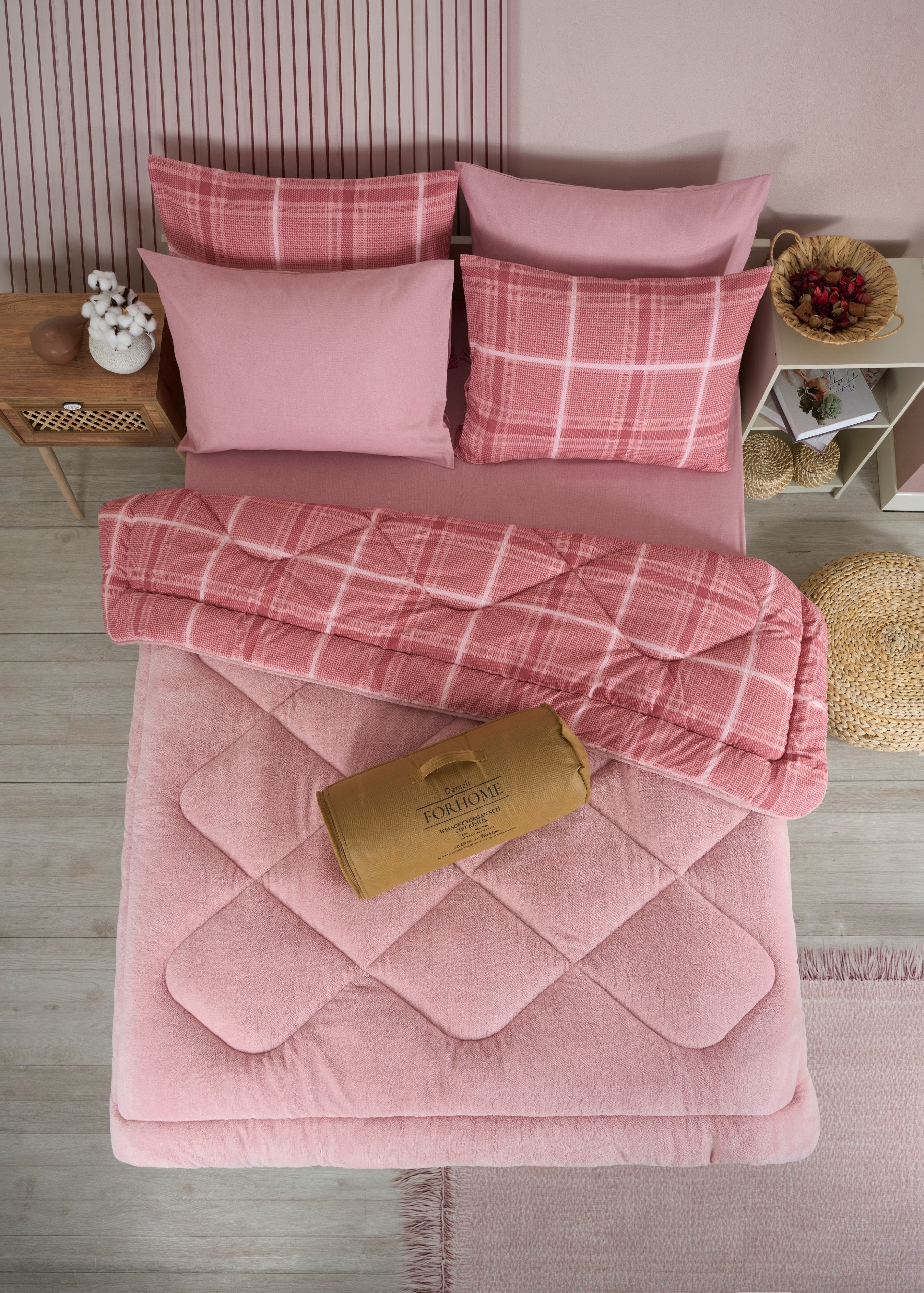 Çift Kişilik Welsoft Yorgan Seti - SAFİR PUDRA