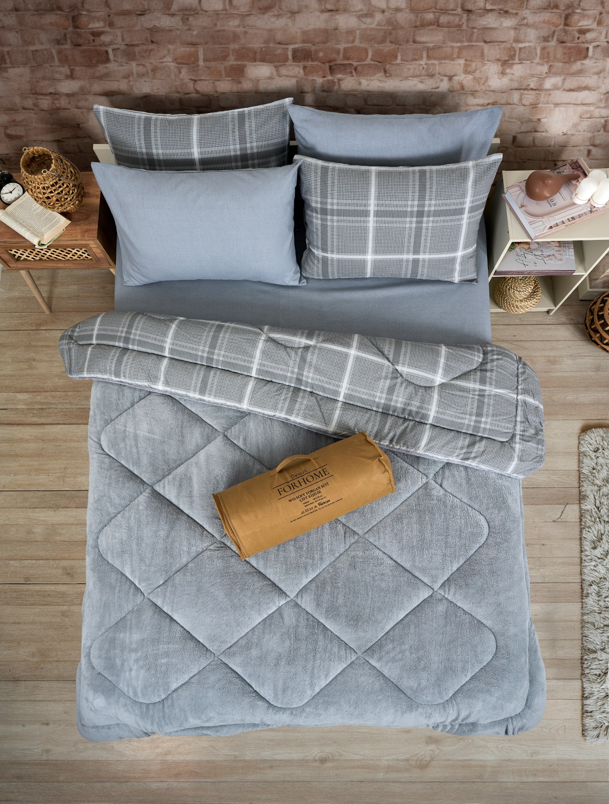 Çift Kişilik Welsoft Yorgan Seti - SAFİR GRİ