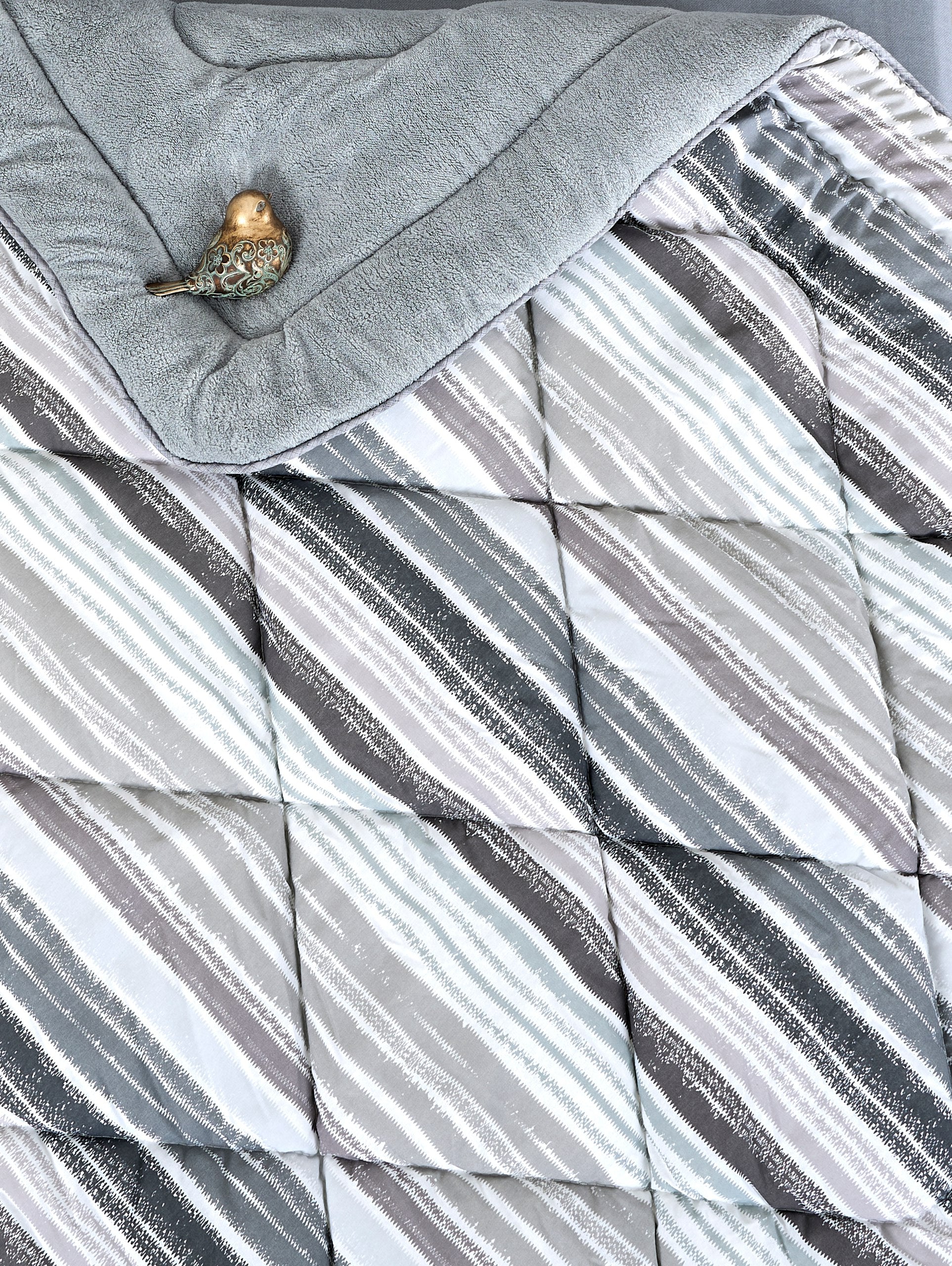 Çift Kişilik Welsoft Yorgan Seti - TASEL GRİ