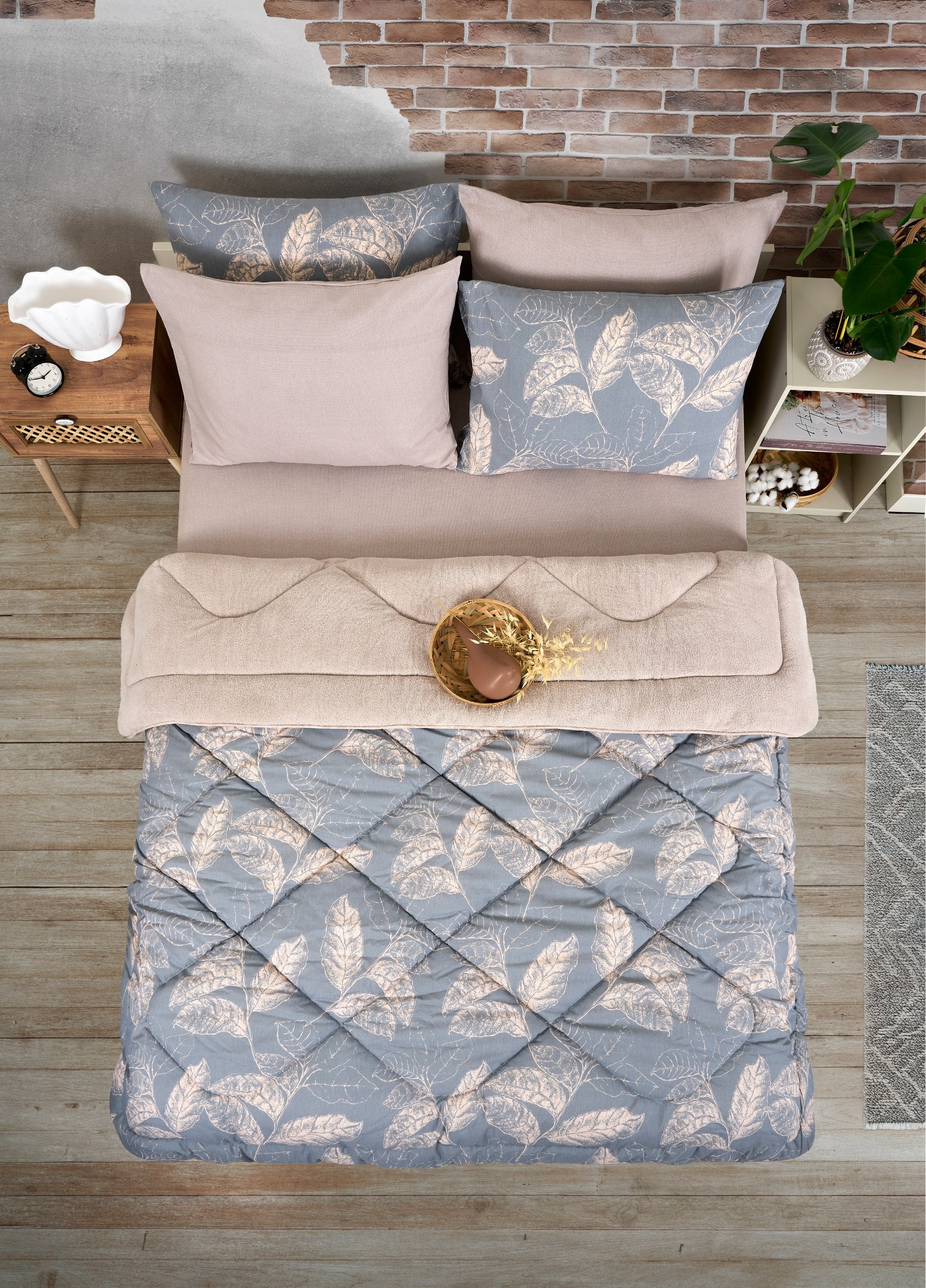 Çift Kişilik Welsoft Yorgan Seti - ARİNA BEJ