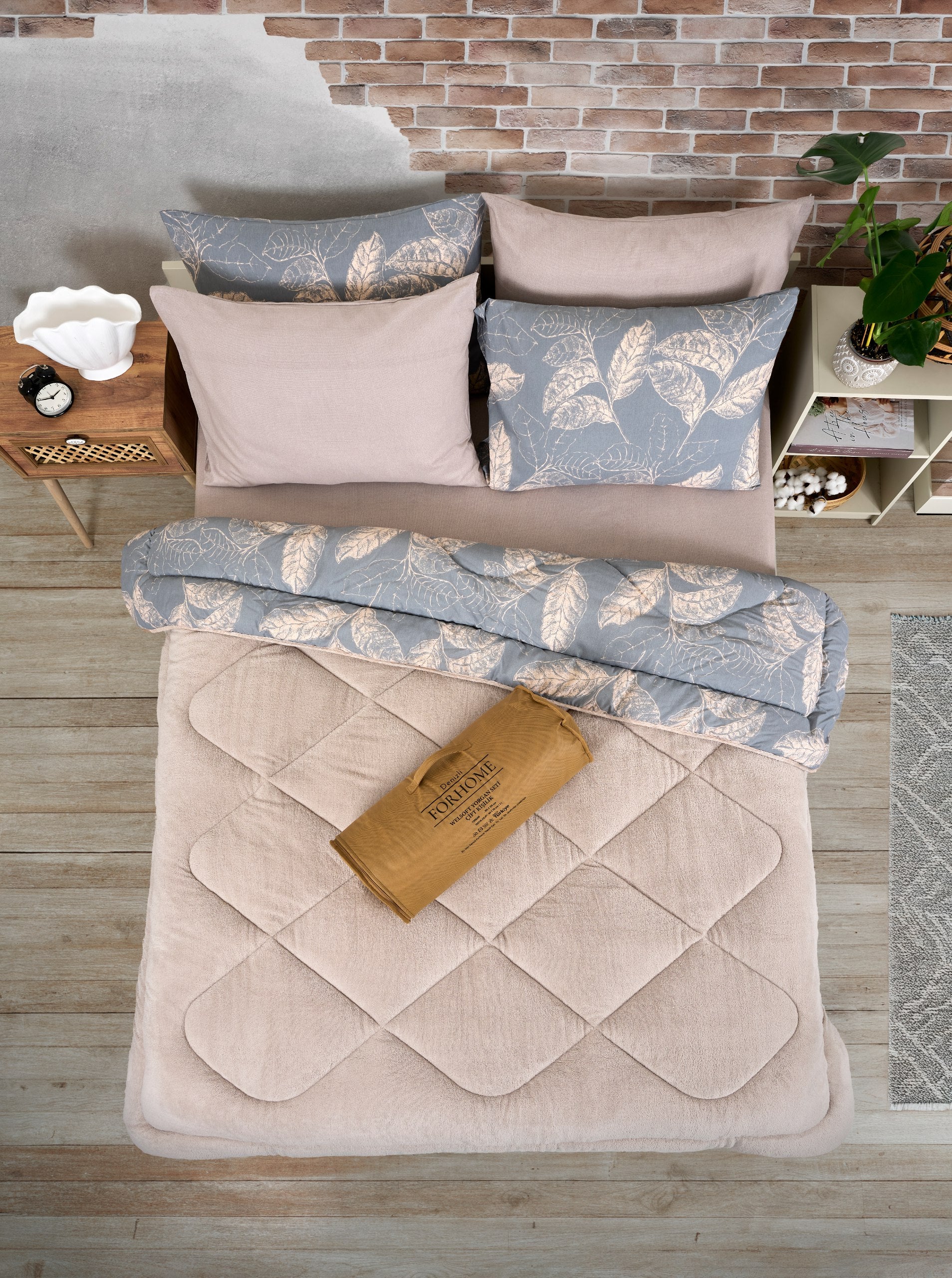 Çift Kişilik Welsoft Yorgan Seti - ARİNA BEJ