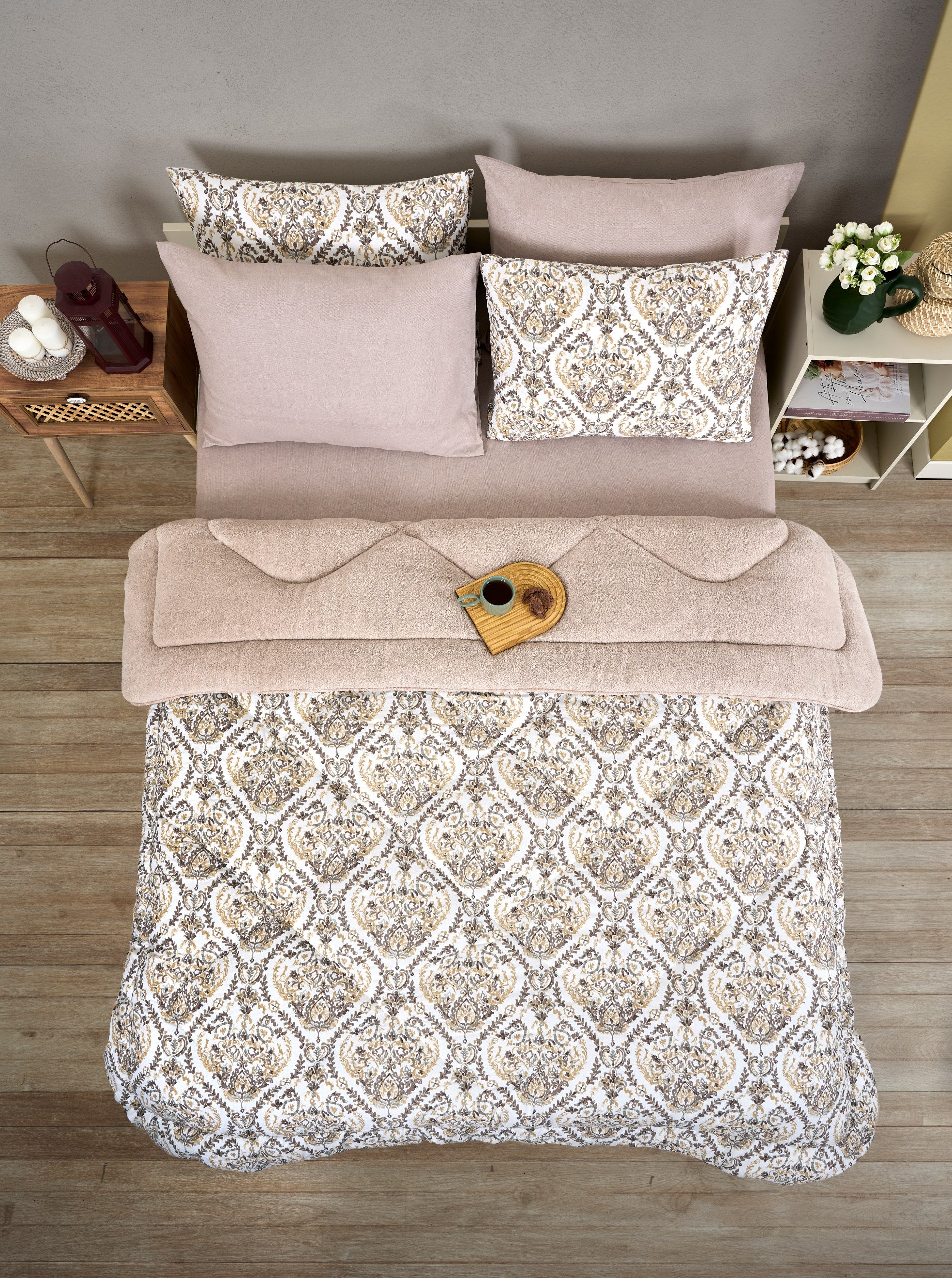 Çift Kişilik Welsoft Yorgan Seti - AKSU BEJ