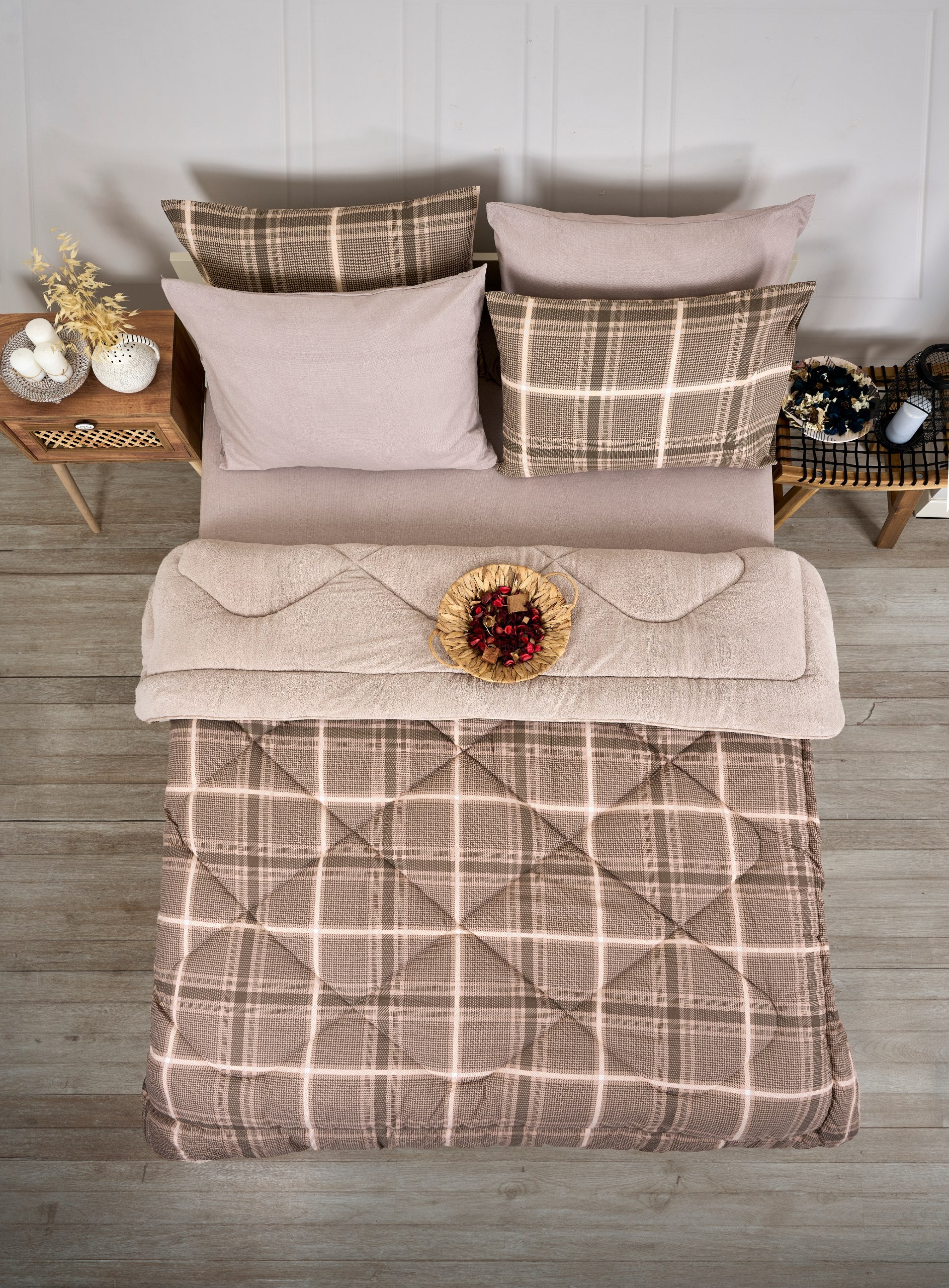 Çift Kişilik Welsoft Yorgan Seti - SAFİR BEJ