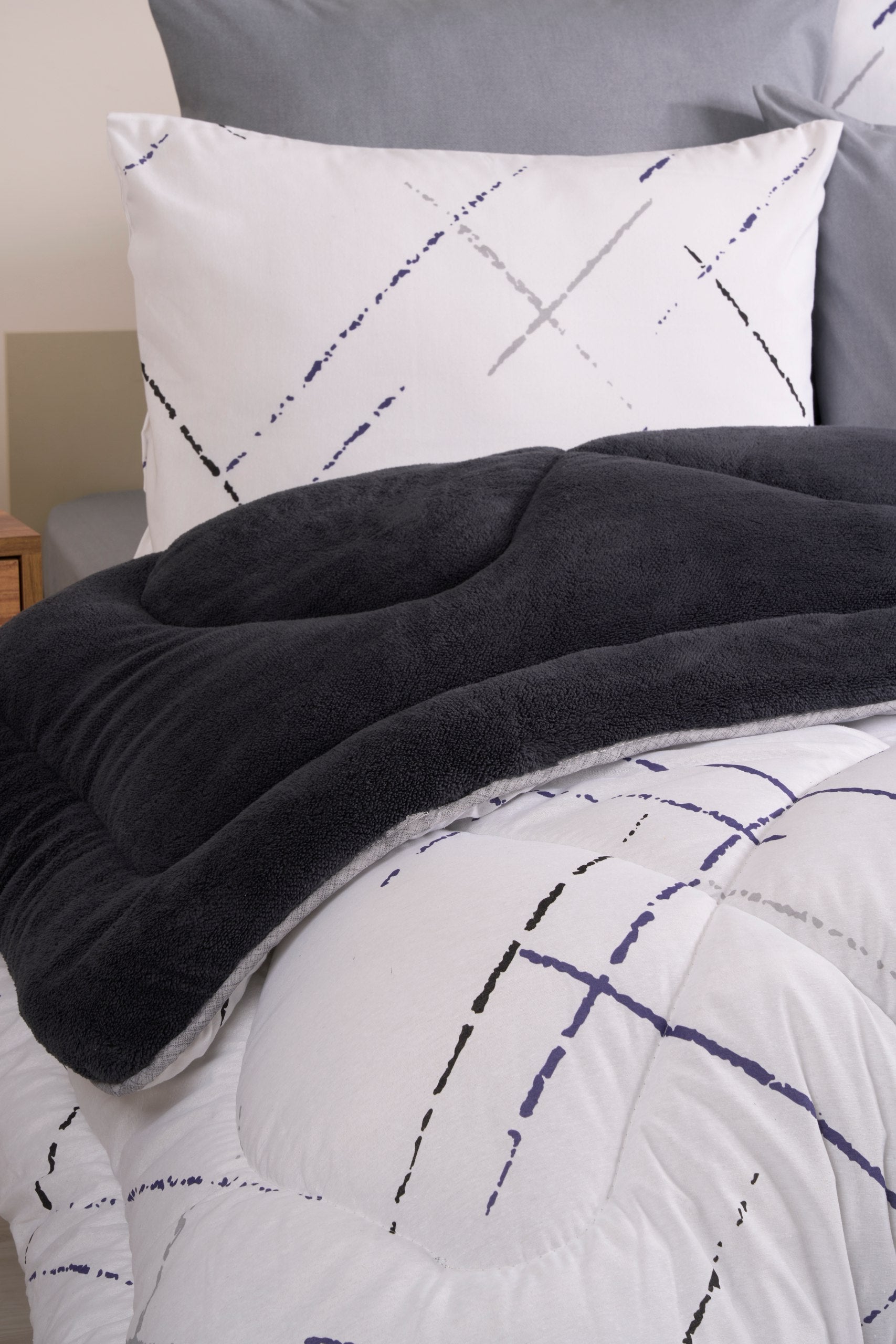Çift Kişilik Welsoft Yorgan Seti - YANSIMA ANTRASİT