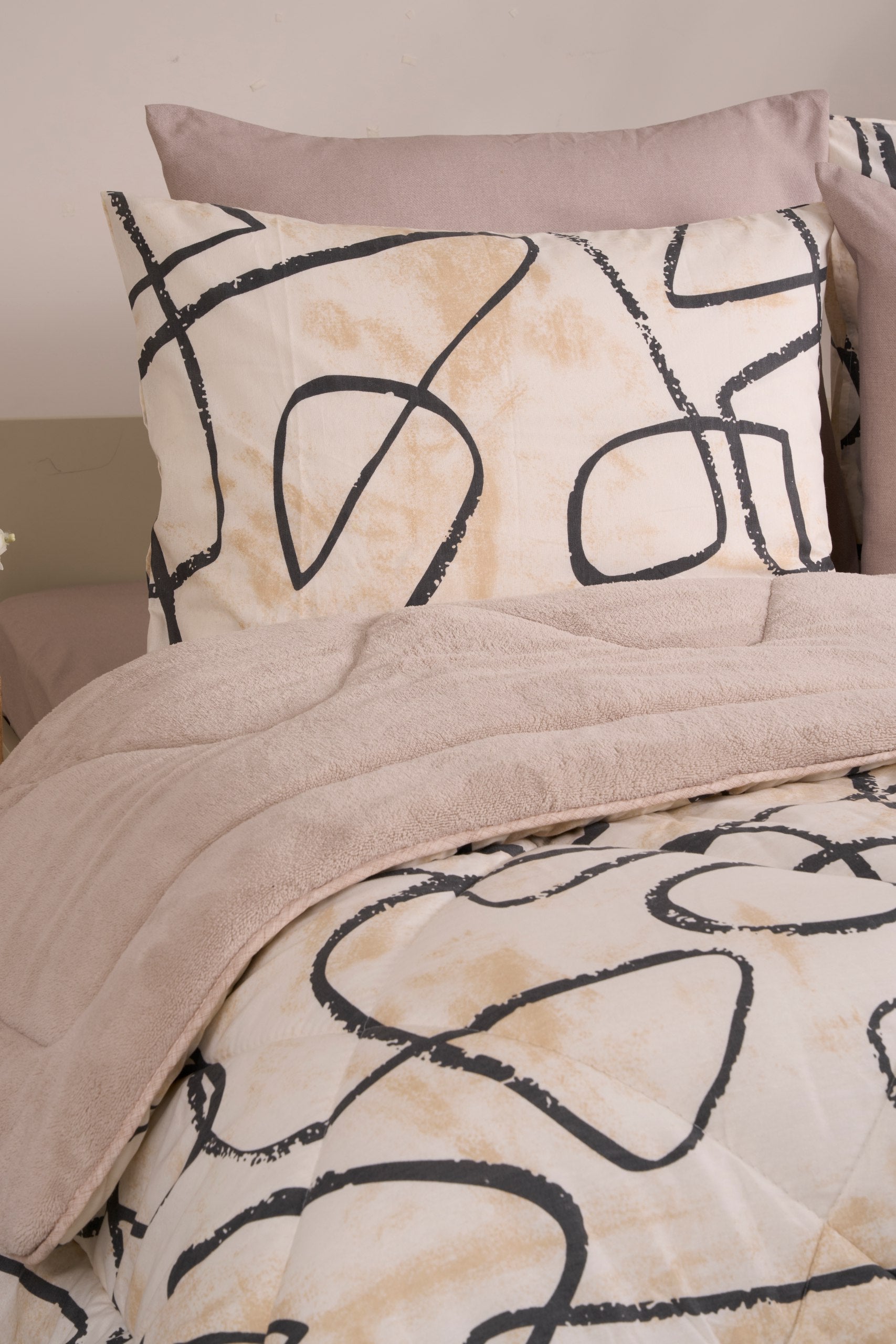 Çift Kişilik Welsoft Yorgan Seti - EFEKT BEJ