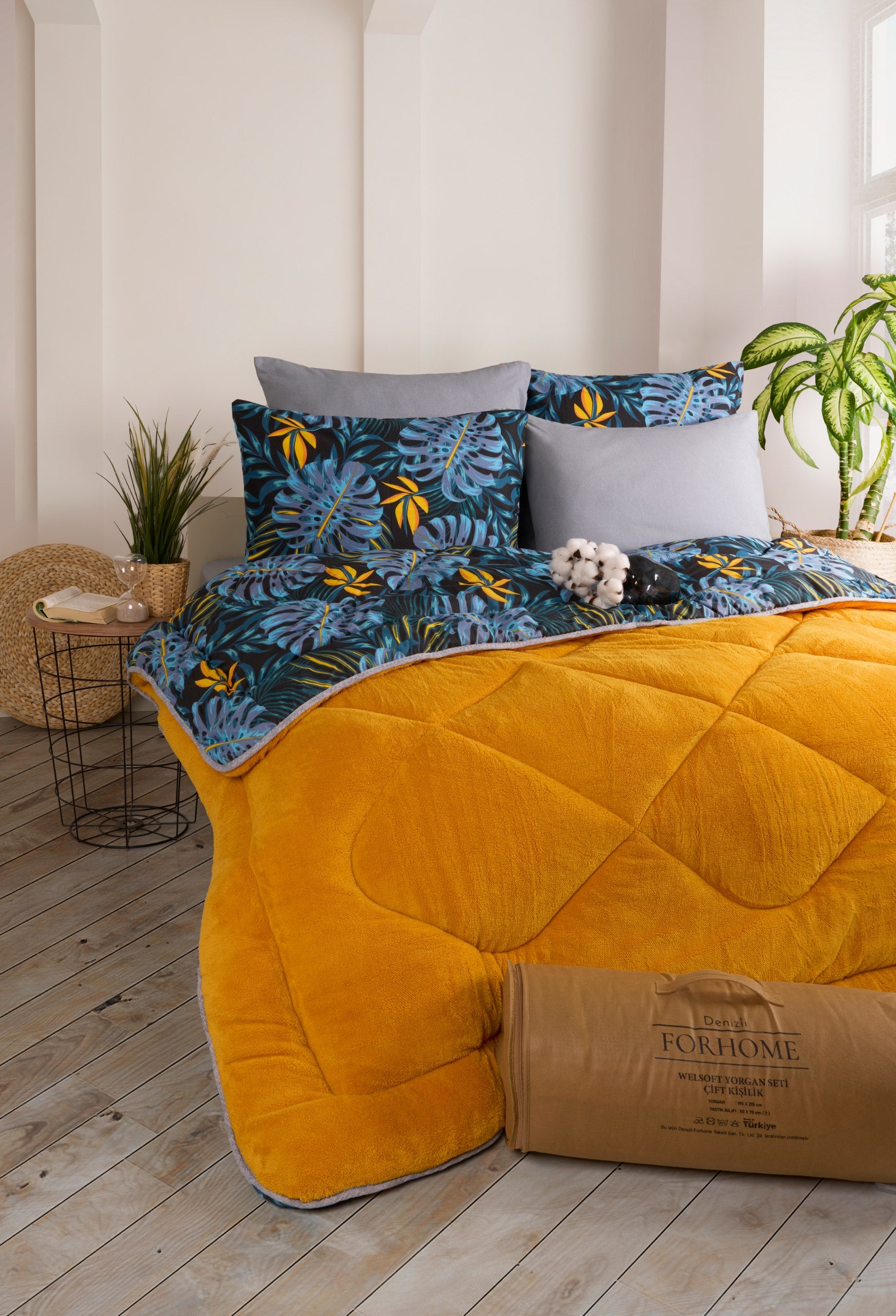 Çift Kişilik Welsoft Yorgan Seti - MONESTERA HARDAL