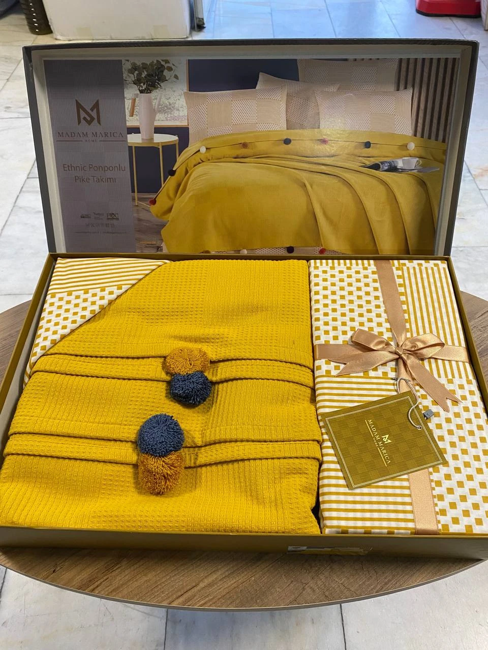 Tek Kişilik Ponponlu Pike Takımı - HARDAL