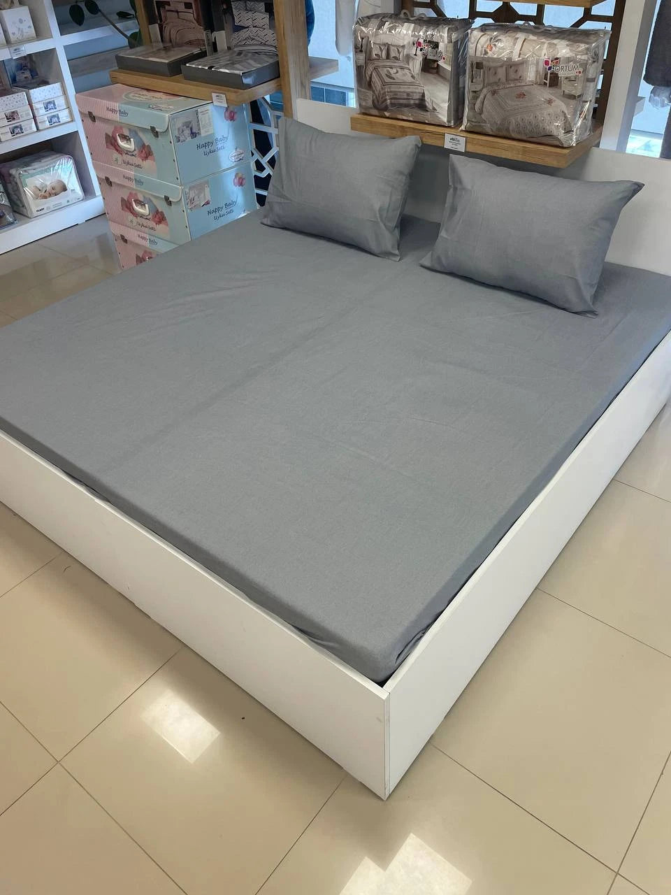 BATTAL BOY LASTİKLİ ÇARŞAF SETİ - GRİ