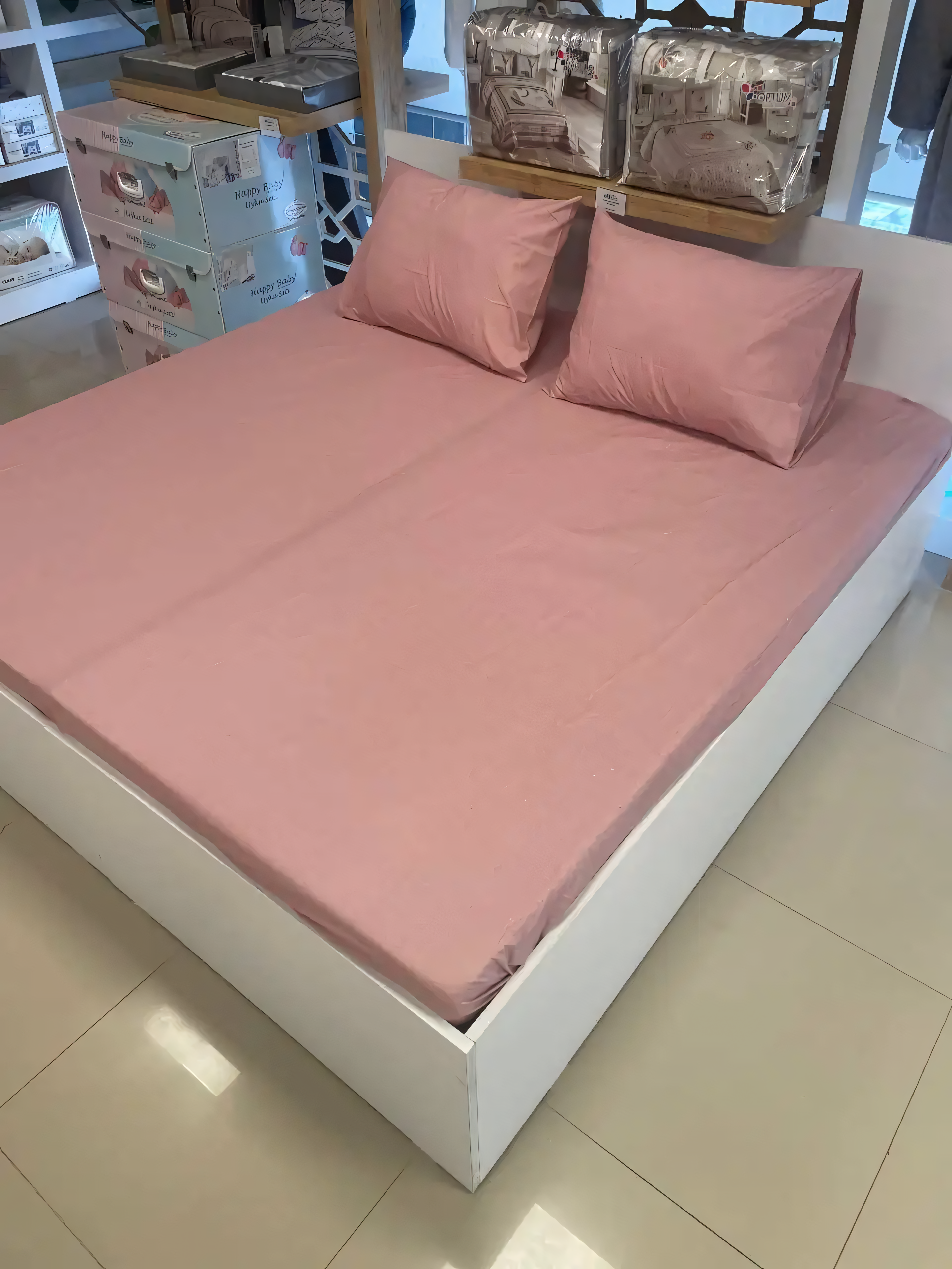 BATTAL BOY LASTİKLİ ÇARŞAF SETİ - PUDRA