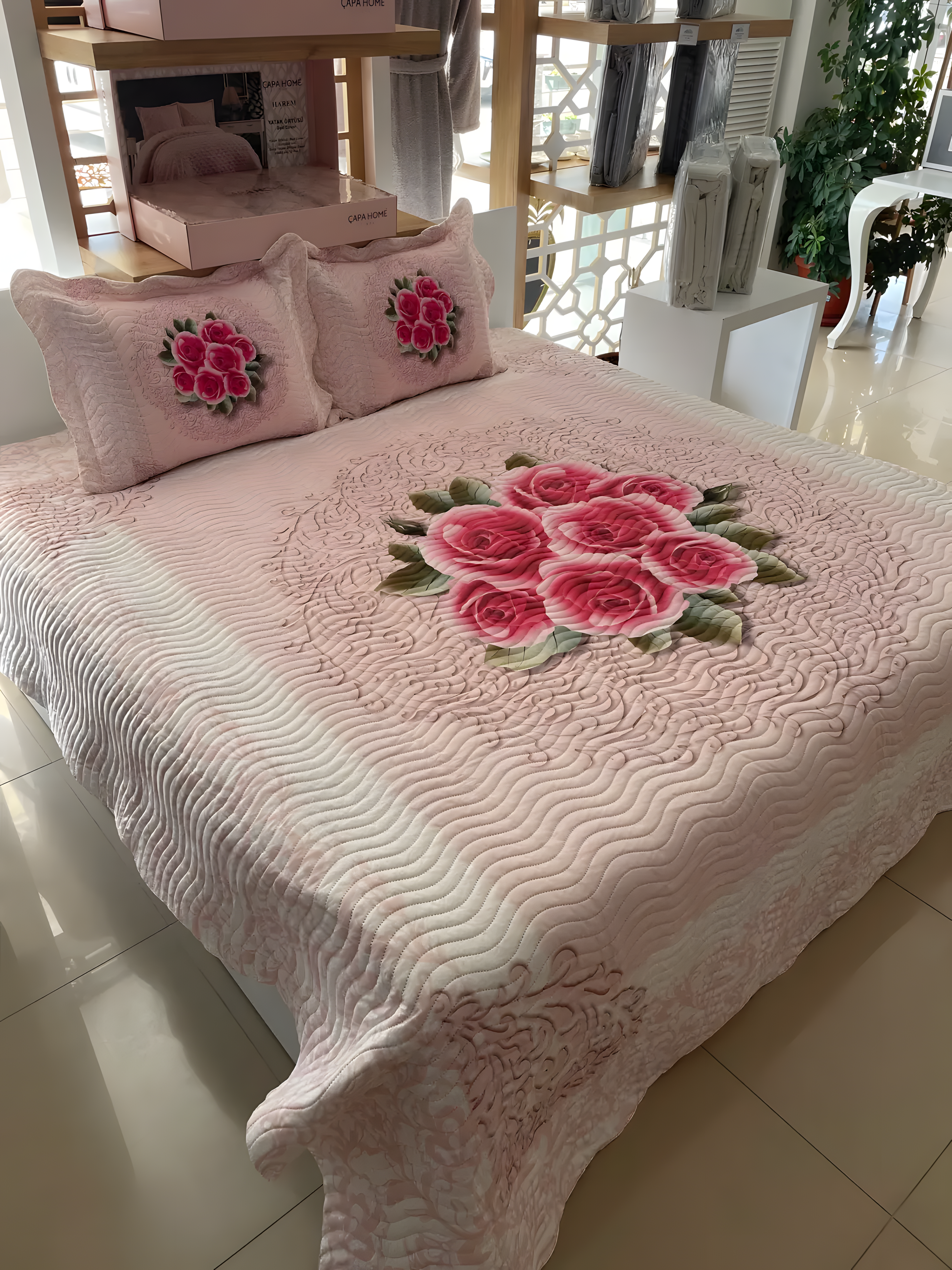 Çift Kişilik Battal Boy Yatak Örtüsü Takımı - REBECA