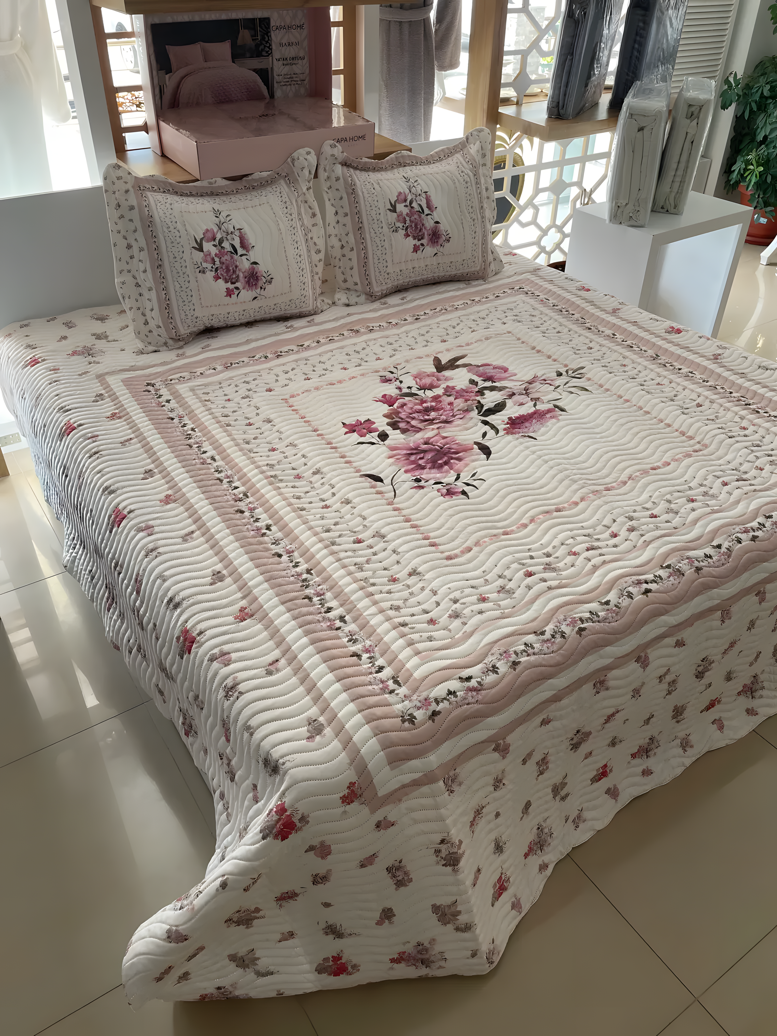 Çift Kişilik Battal Boy Yatak Örtüsü Takımı - THALIA