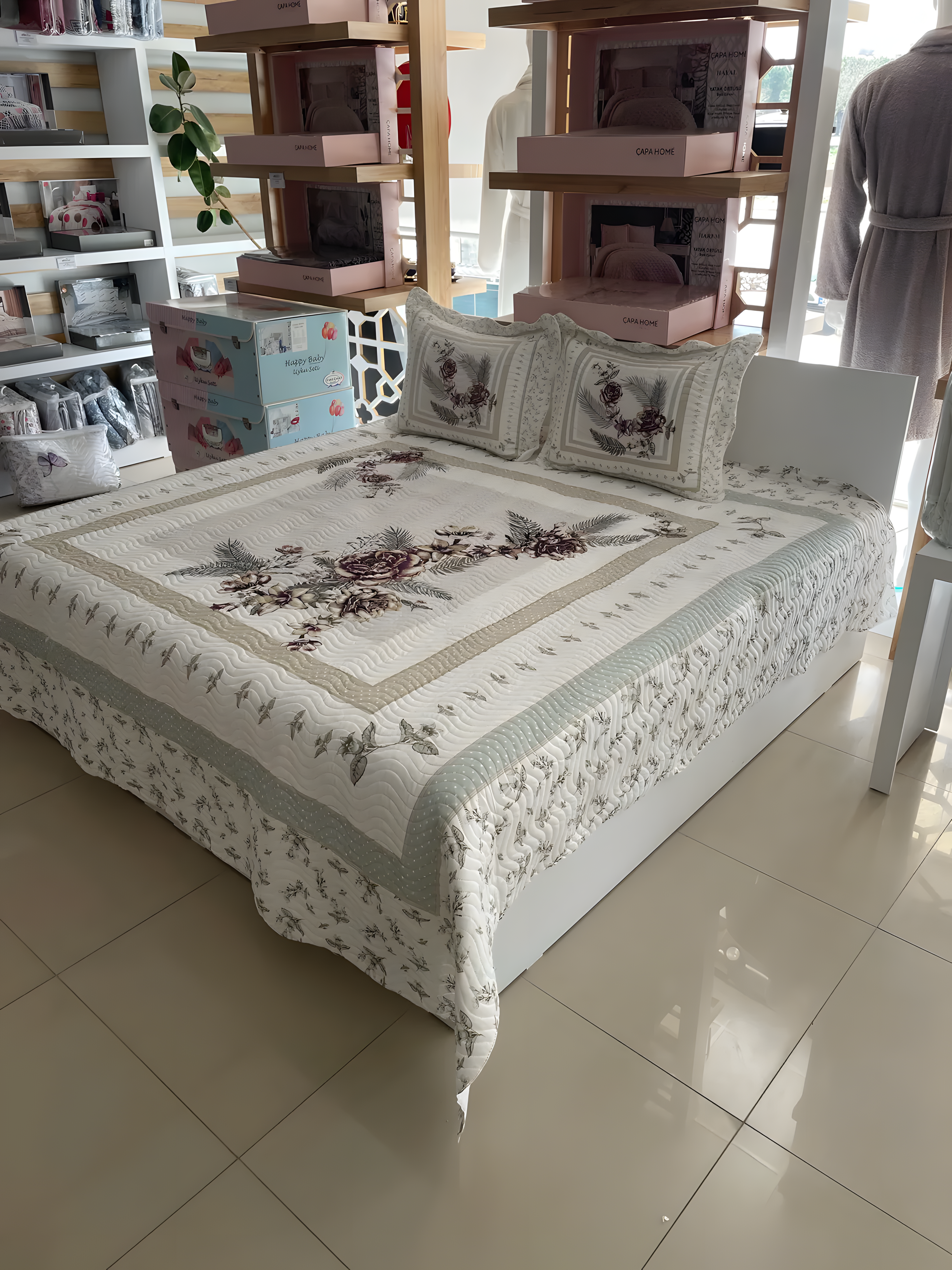 Çift Kişilik Battal Boy Yatak Örtüsü Takımı - ASYA LİLA