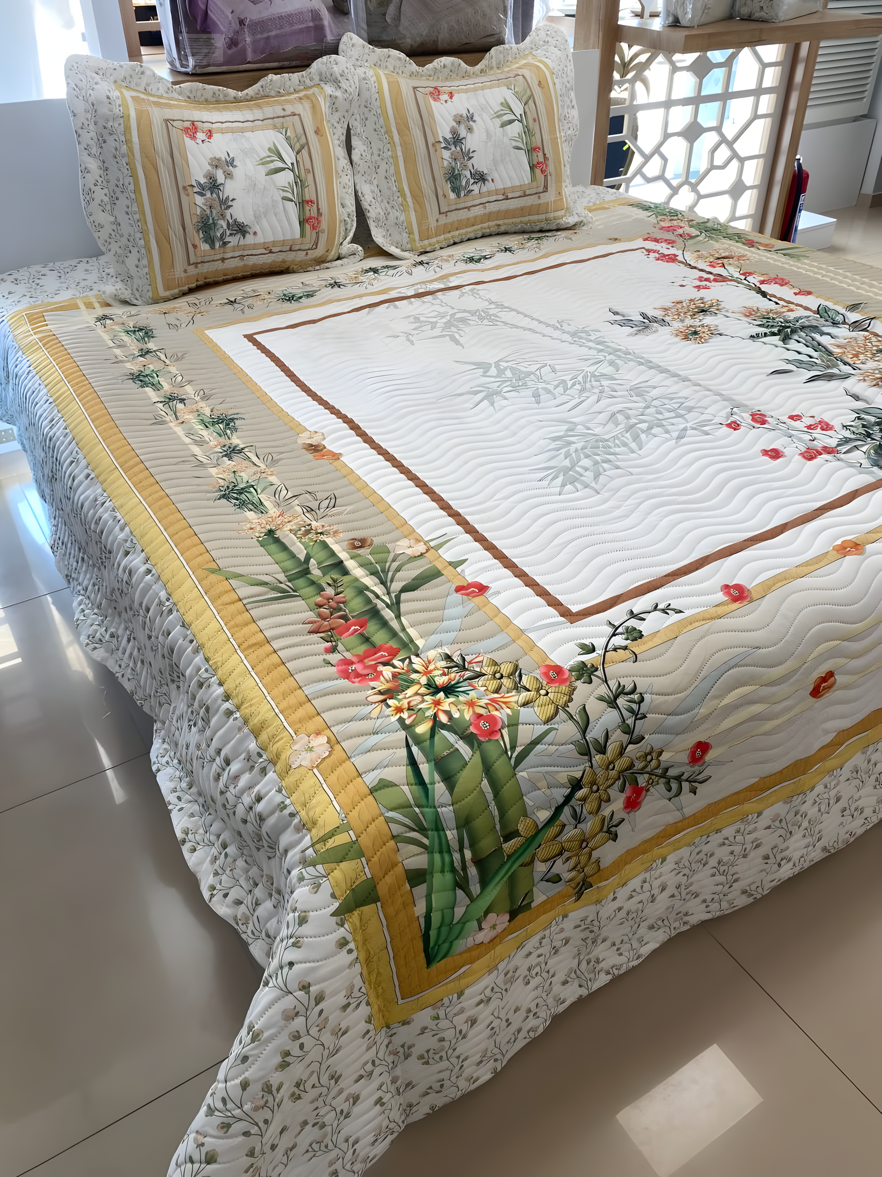 Çift Kişilik Battal Boy Yatak Örtüsü Takımı - BAMBOO