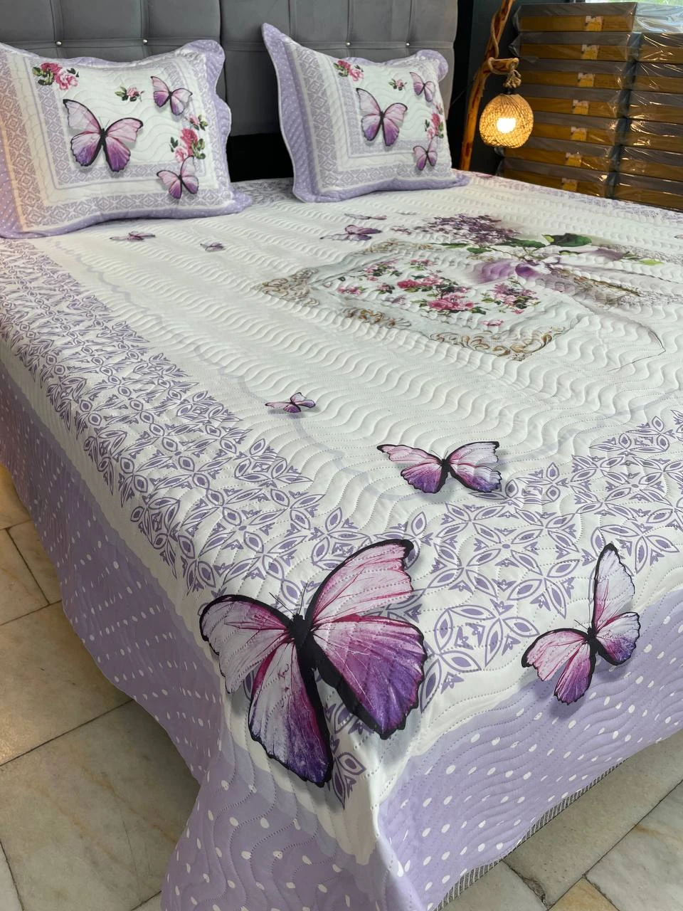 Çift Kişilik Battal Boy Yatak Örtüsü Takımı - İNCİ